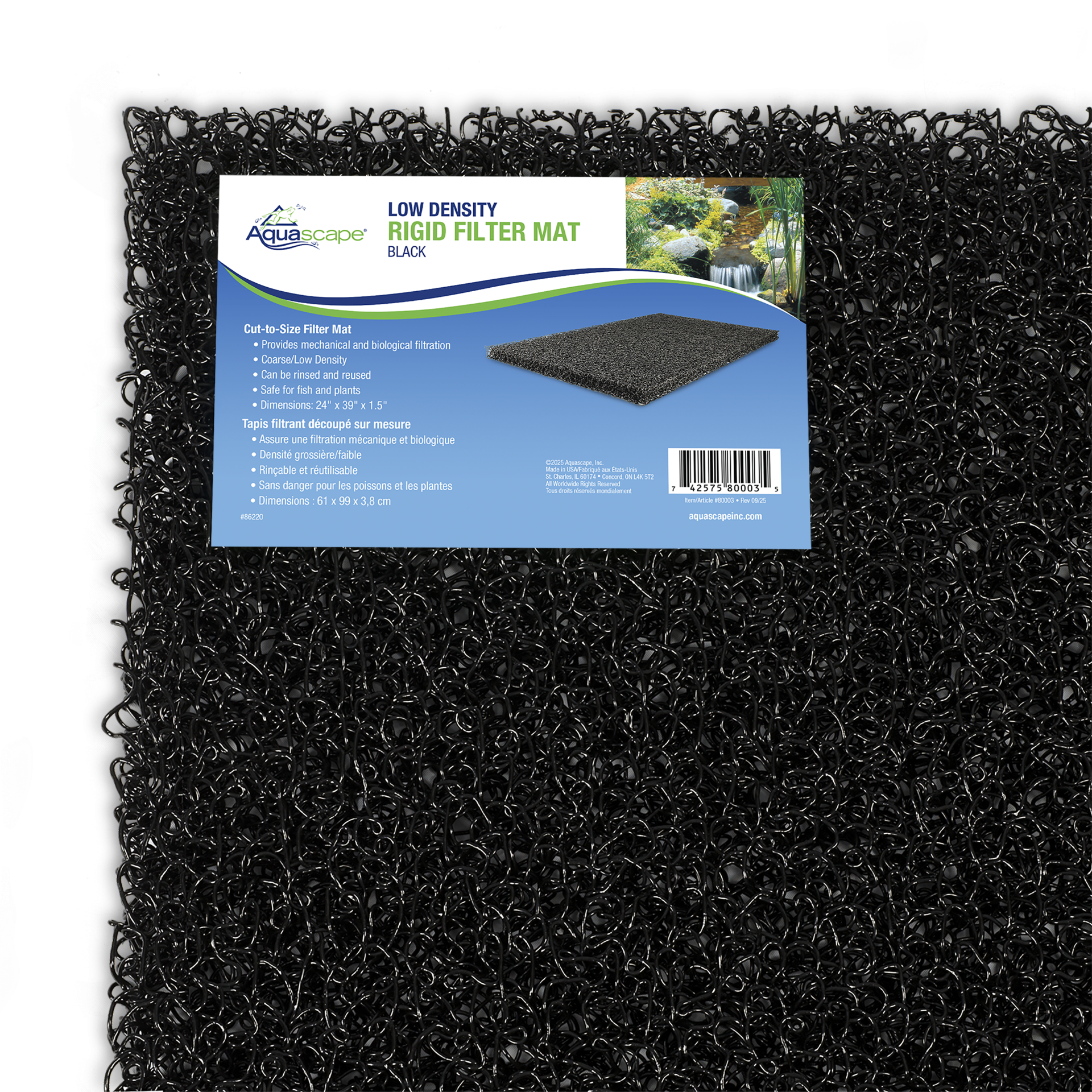 LOW DENSITY RIGID FILTER MAT