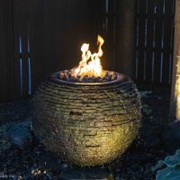 Fire and Water Stacked Slate Sphere